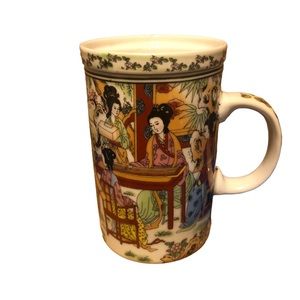 Chinese Porcelain Tea cup with removable strainer